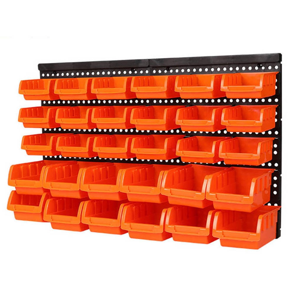 Wall-Mounted Hardware Tool Hanging Board Parts Storage Box Garage Workshop Storage Rack Screw Wrench Classification Tool Box
